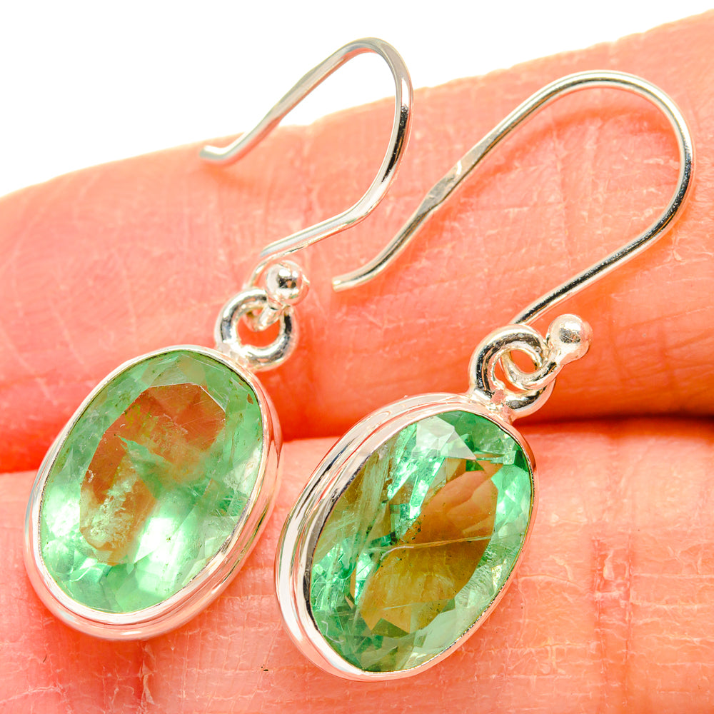 Green Fluorite Earrings handcrafted by Anasilvercos - EARR424313