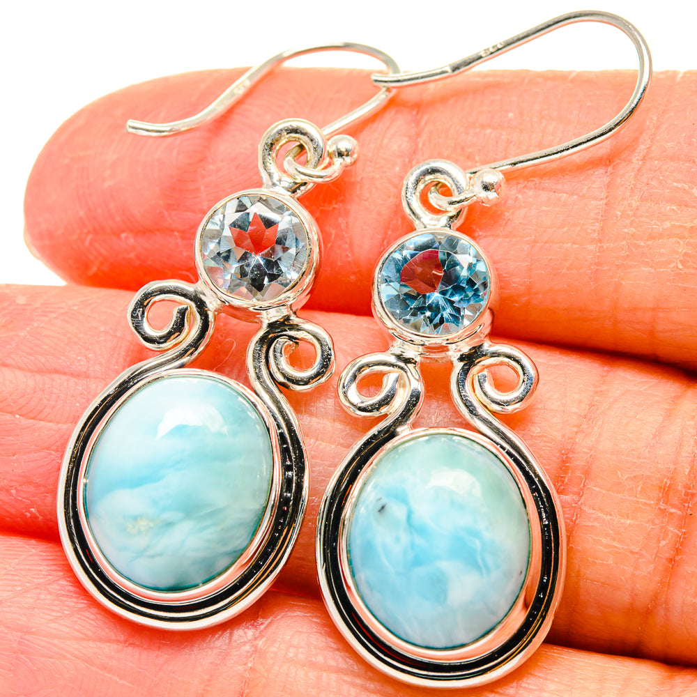 Larimar Earrings handcrafted by Anasilvercos - EARR424320