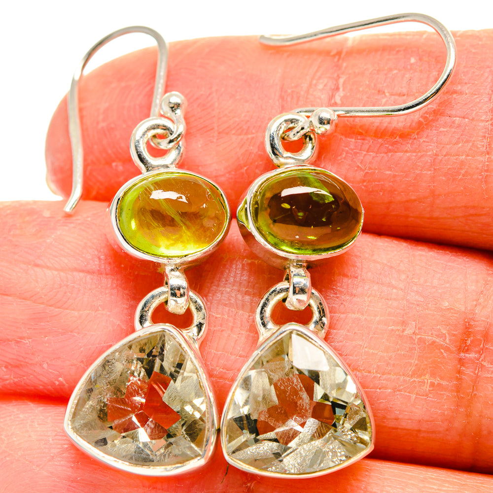 Green Amethyst Earrings handcrafted by Anasilvercos - EARR424326