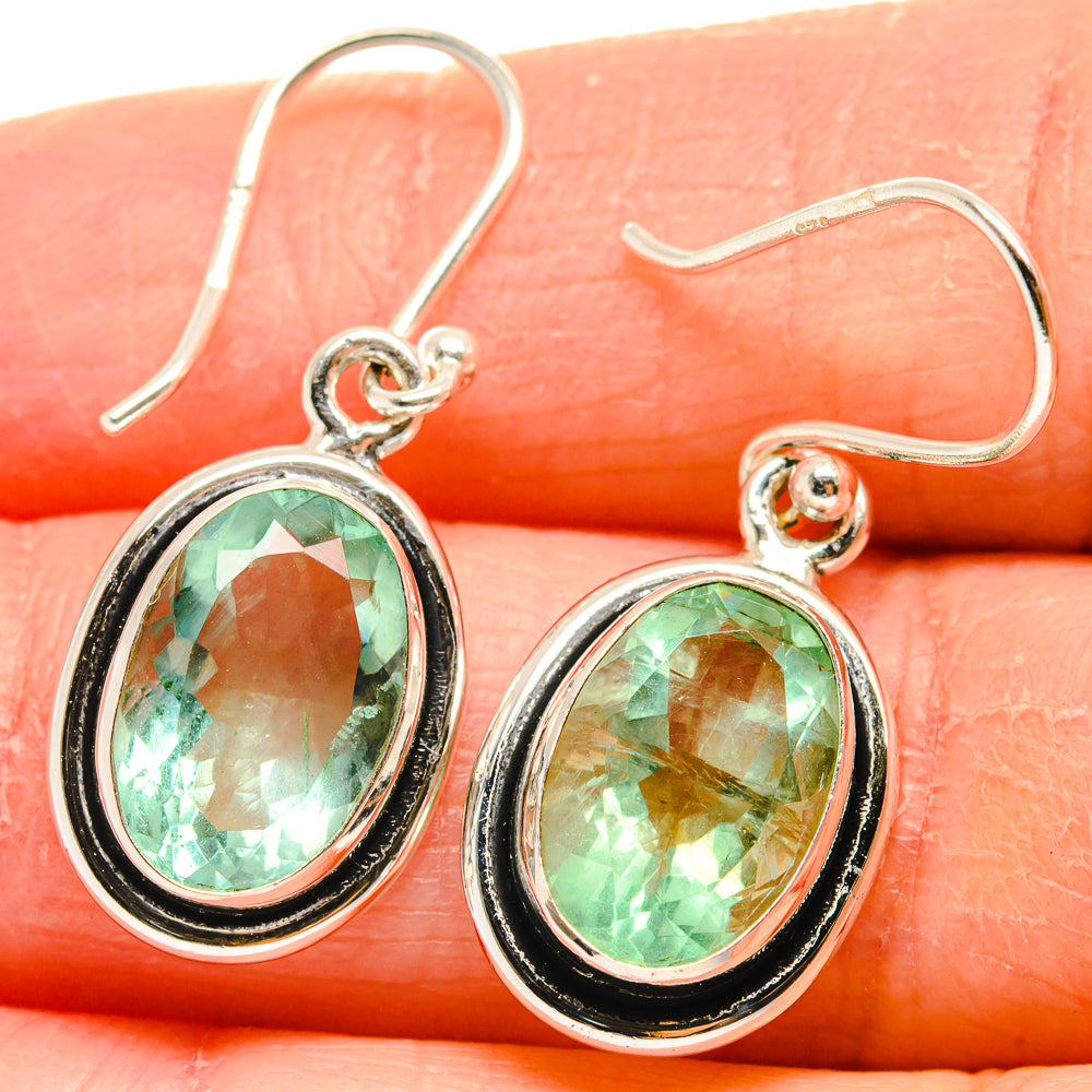 Green Fluorite Earrings handcrafted by Anasilvercos - EARR424332
