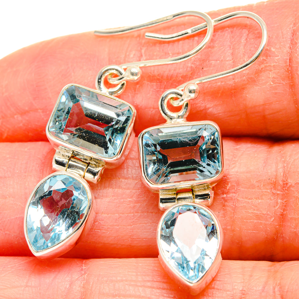 Blue Topaz Earrings handcrafted by Anasilvercos - EARR424333