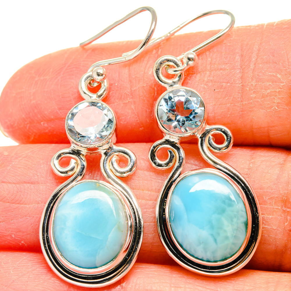 Larimar Earrings handcrafted by Anasilvercos - EARR424337