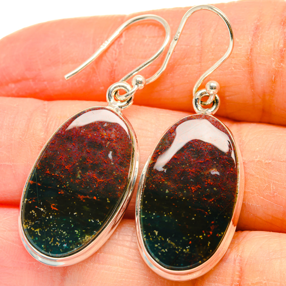 Bloodstone Earrings handcrafted by Anasilvercos - EARR424338