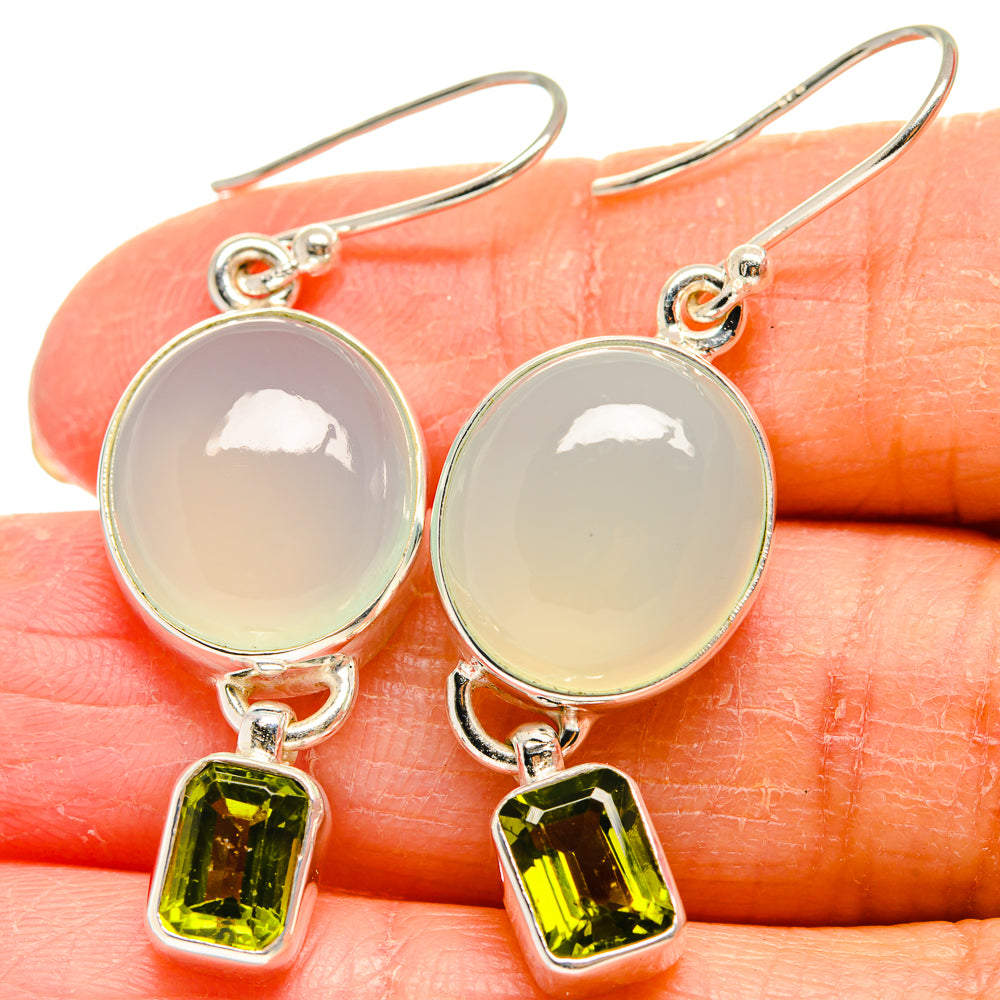 Aqua Chalcedony Earrings handcrafted by Anasilvercos - EARR424345