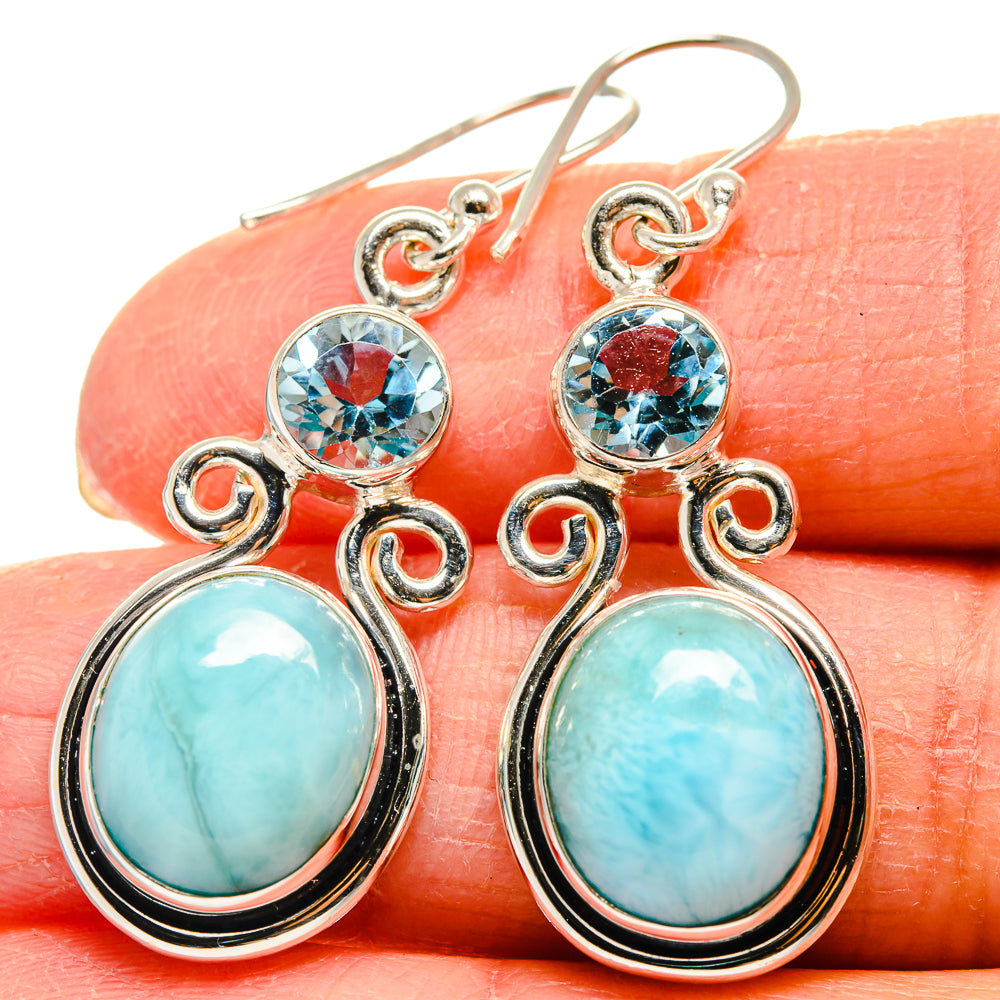 Larimar Earrings handcrafted by Anasilvercos - EARR424350
