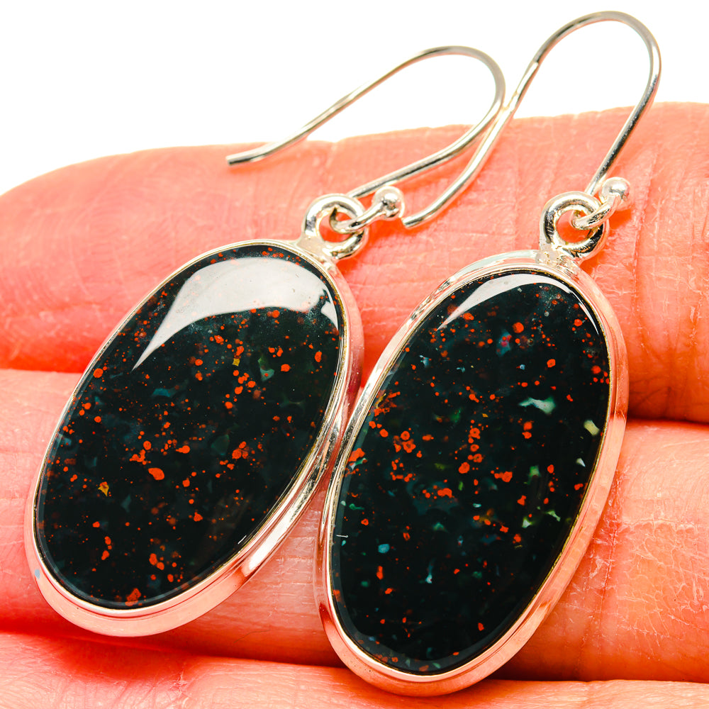 Bloodstone Earrings handcrafted by Anasilvercos - EARR424352