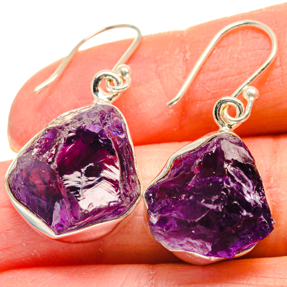 Amethyst Earrings handcrafted by Anasilvercos - EARR424354