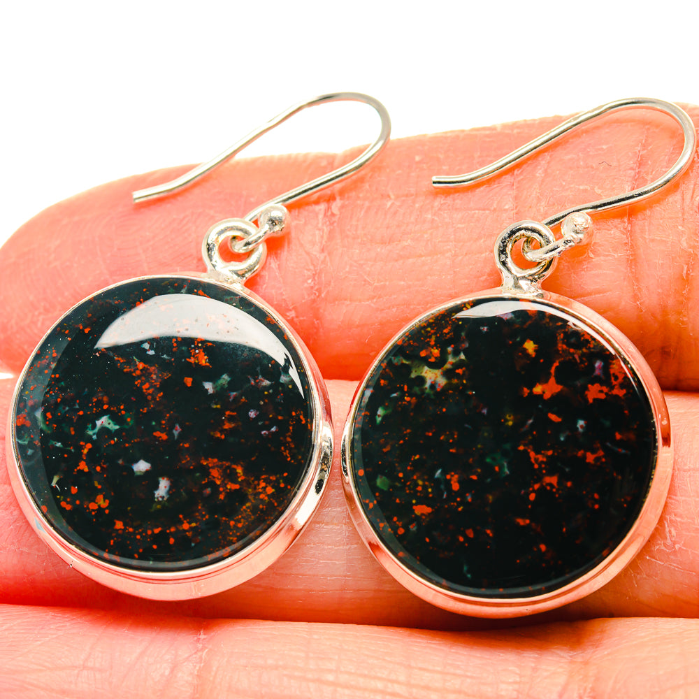 Bloodstone Earrings handcrafted by Anasilvercos - EARR424358