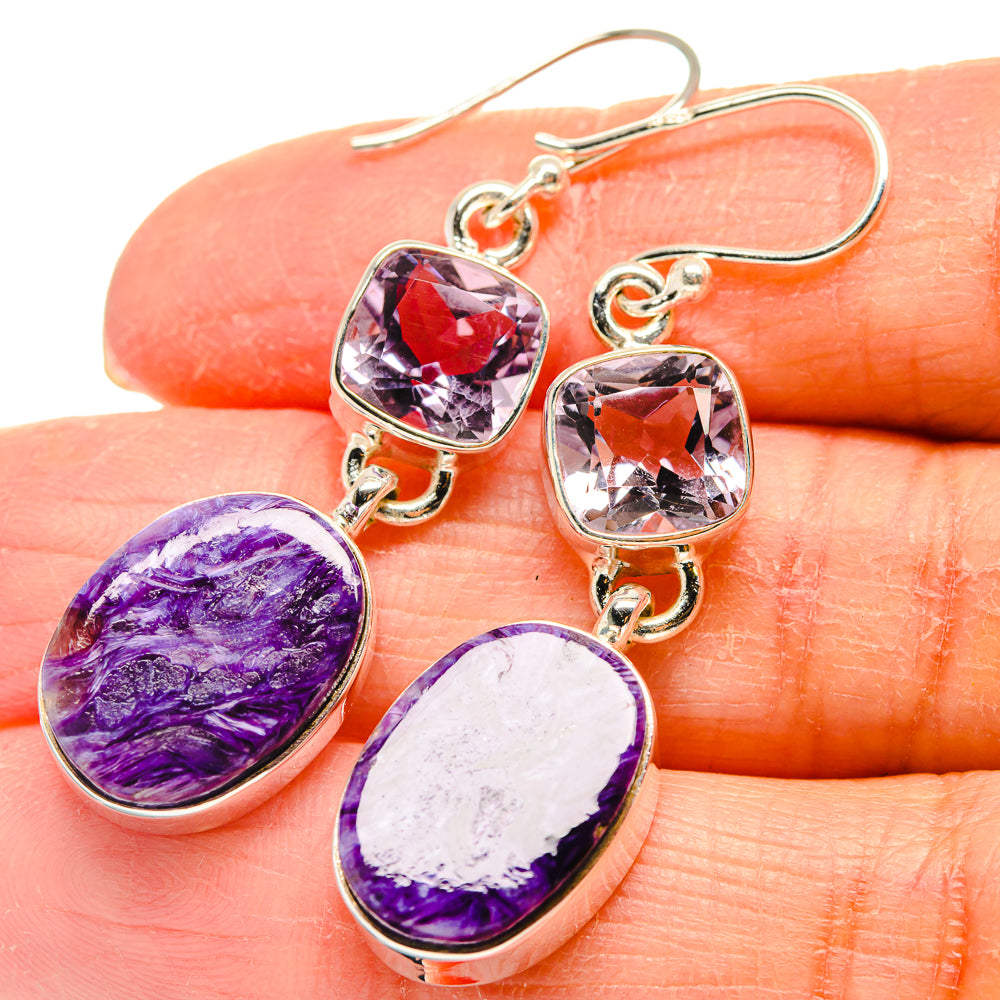 Charoite Earrings handcrafted by Anasilvercos - EARR424361