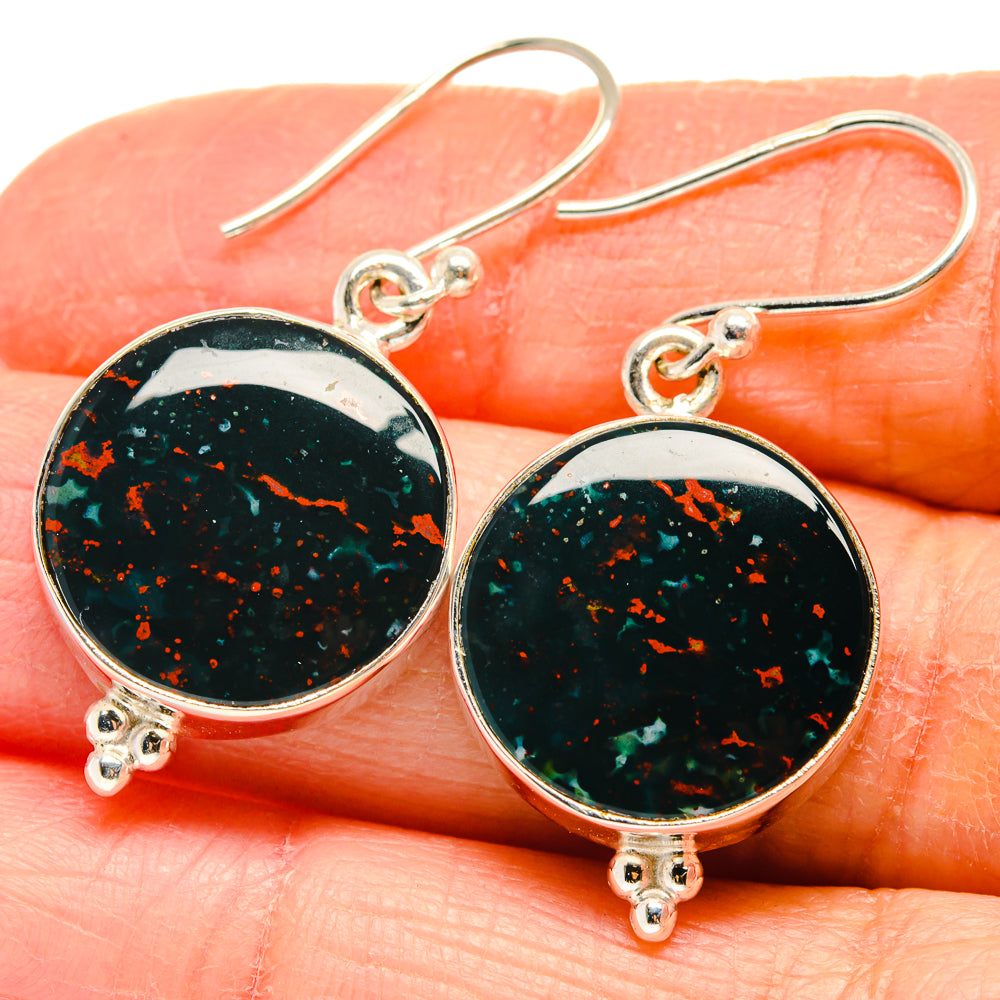 Bloodstone Earrings handcrafted by Anasilvercos - EARR424363