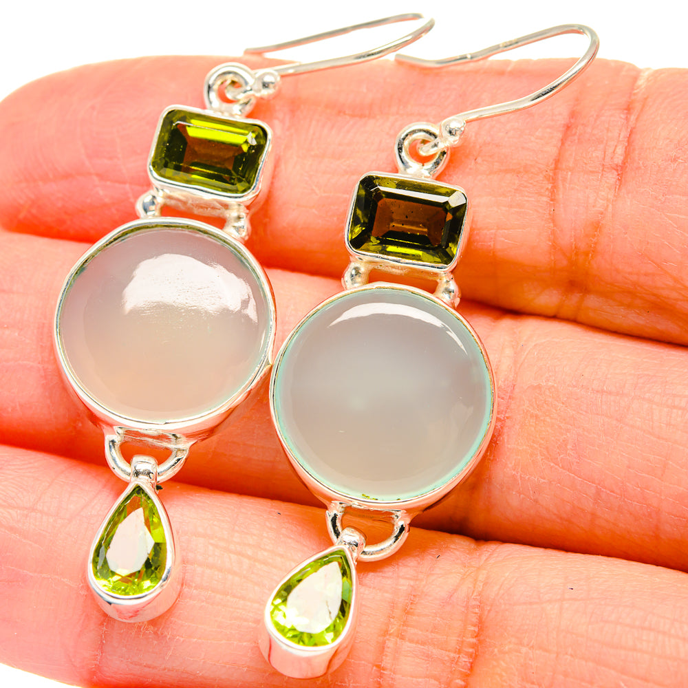 Aqua Chalcedony Earrings handcrafted by Anasilvercos - EARR424368