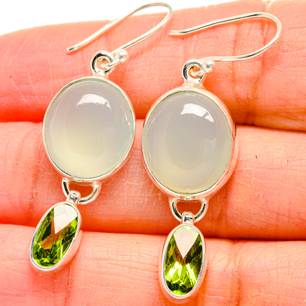 Aqua Chalcedony Earrings handcrafted by Anasilvercos - EARR424373