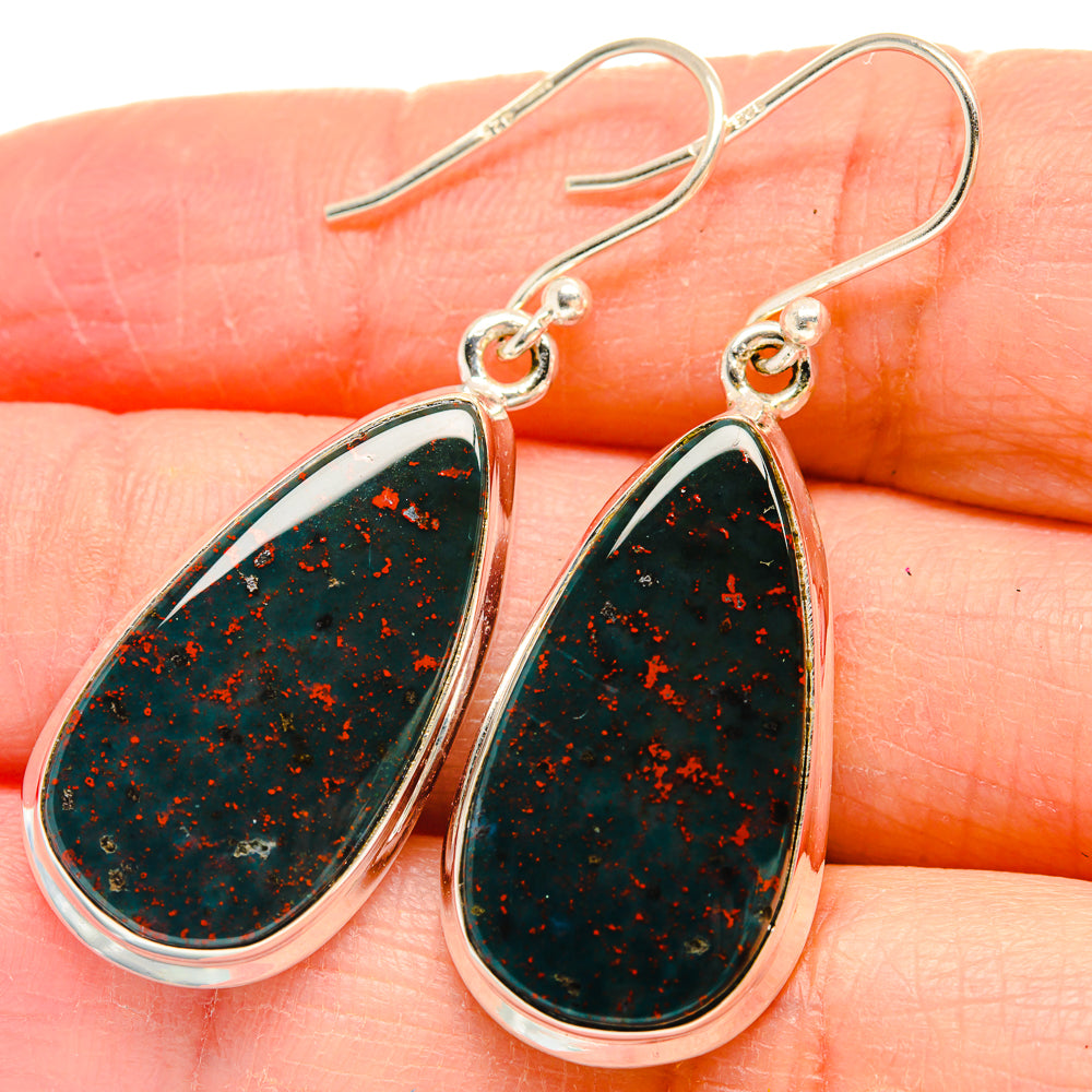 Bloodstone Earrings handcrafted by Anasilvercos - EARR424374