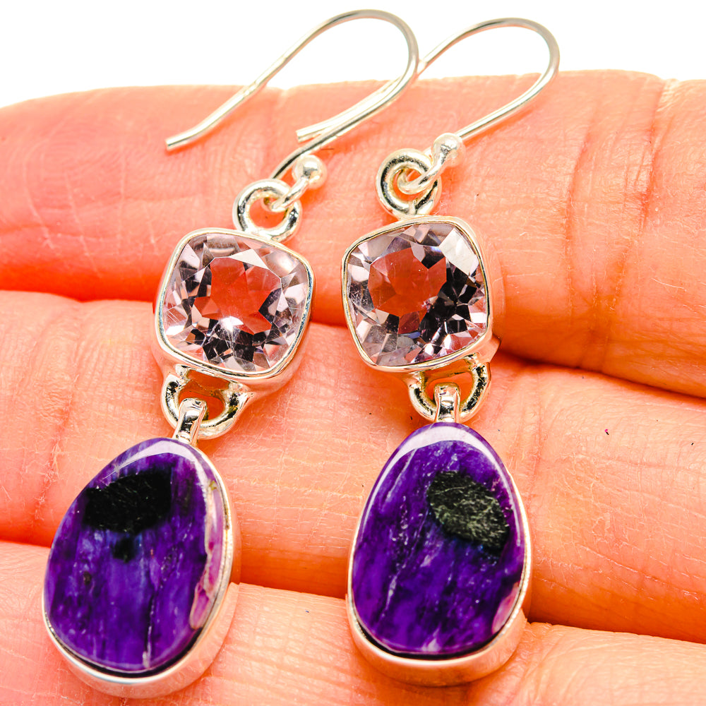 Charoite Earrings handcrafted by Anasilvercos - EARR424378