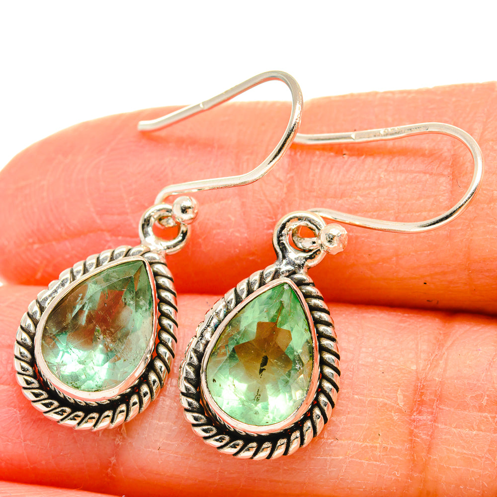 Green Fluorite Earrings handcrafted by Anasilvercos - EARR424397