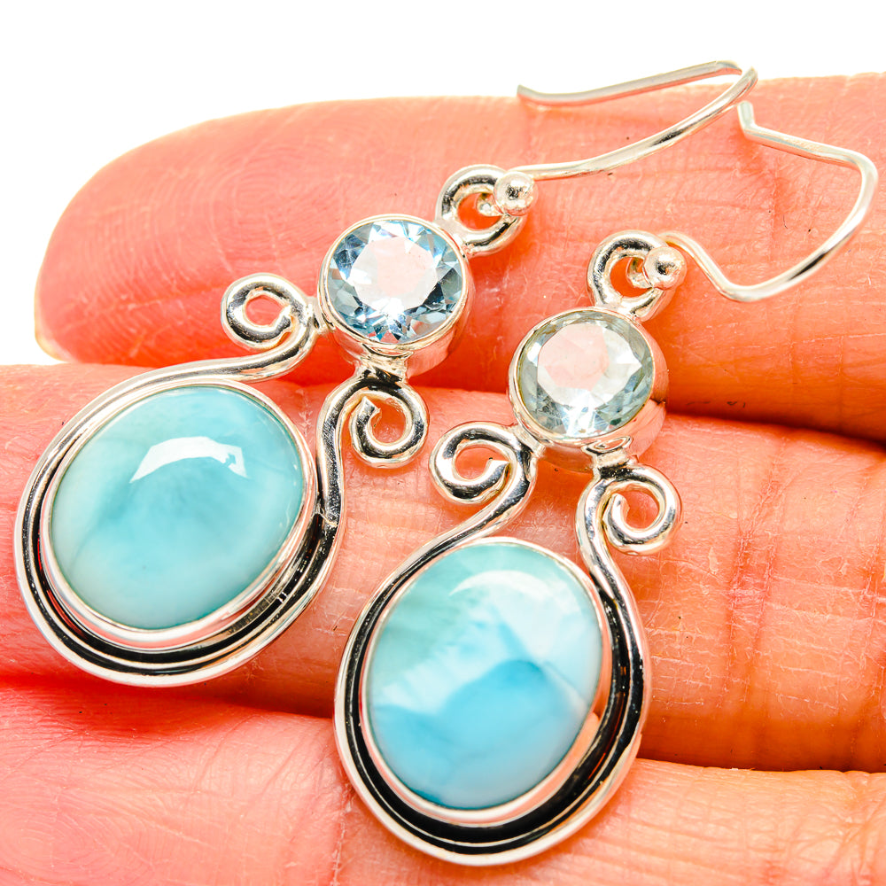 Larimar Earrings handcrafted by Anasilvercos - EARR424398