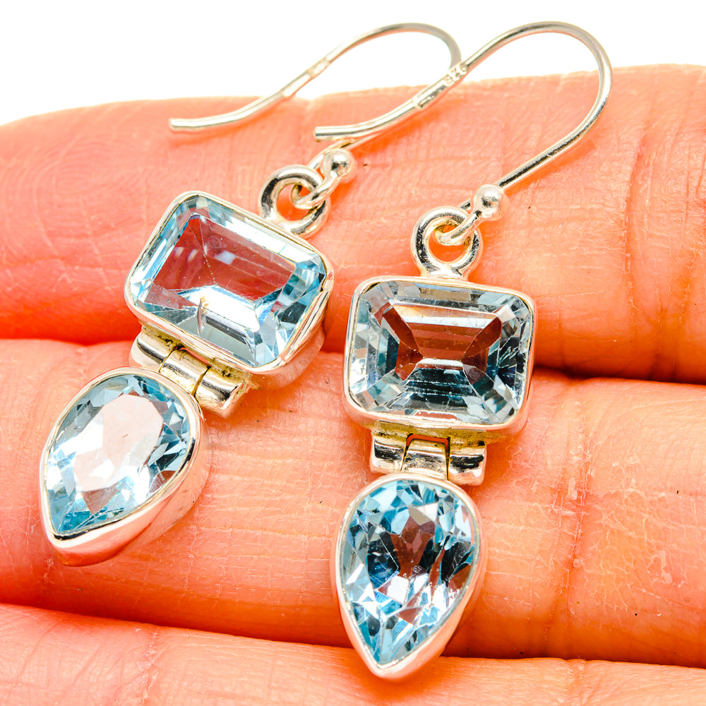 Blue Topaz Earrings handcrafted by Anasilvercos - EARR424399