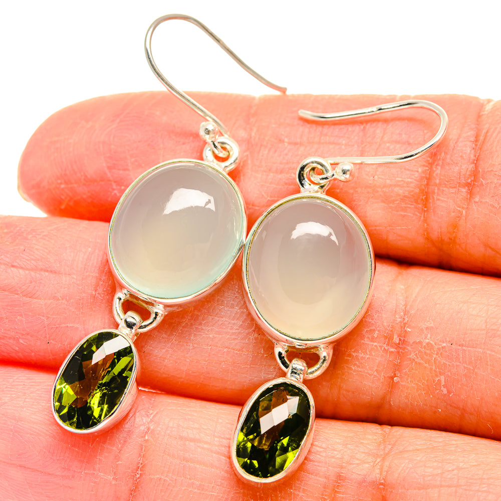 Aqua Chalcedony Earrings handcrafted by Anasilvercos - EARR424403