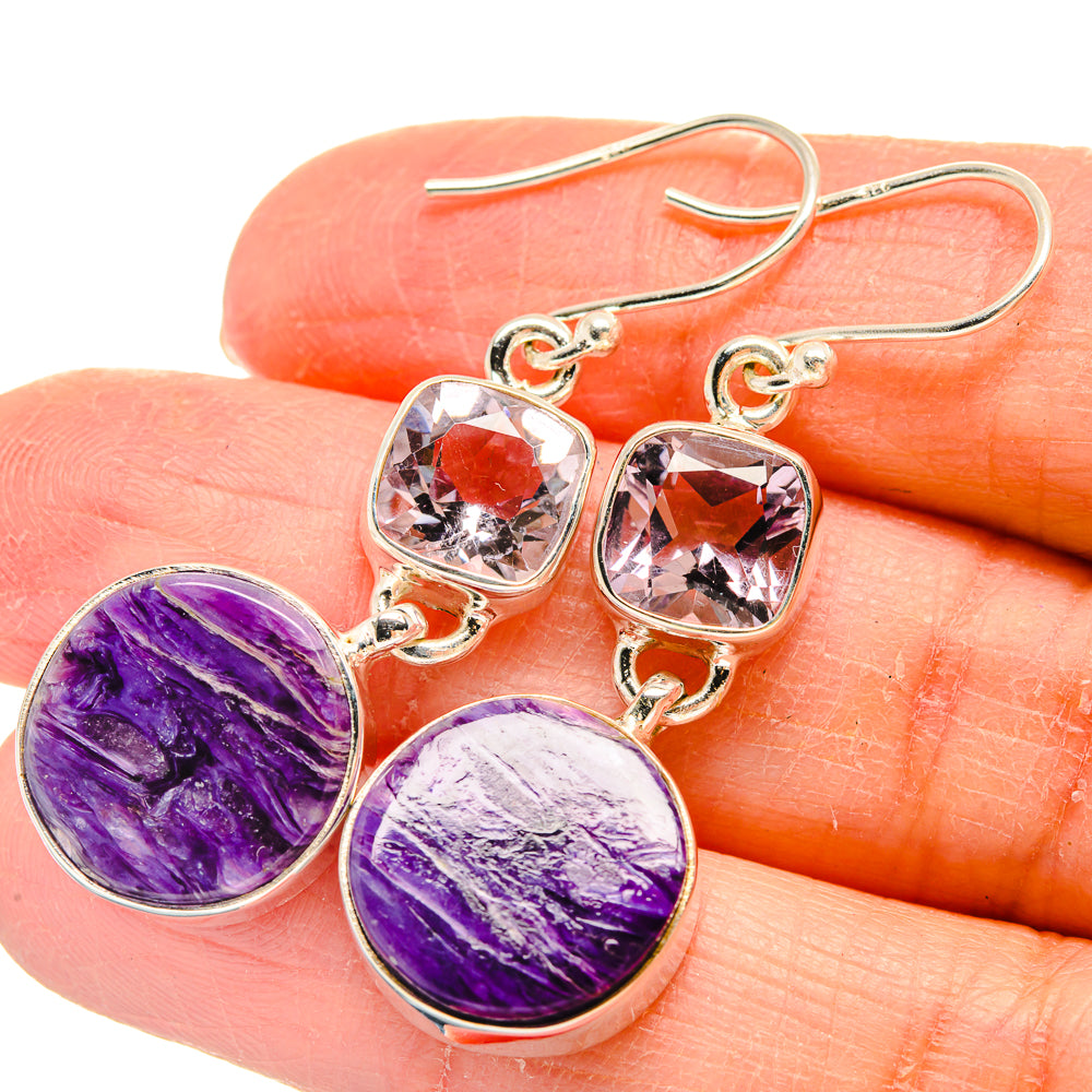 Charoite Earrings handcrafted by Anasilvercos - EARR424404