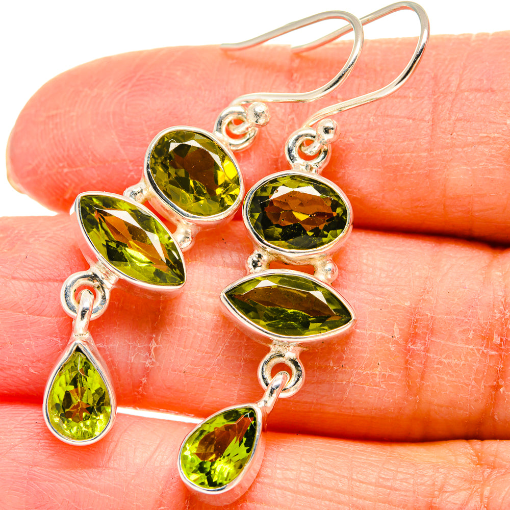 Peridot Earrings handcrafted by Anasilvercos - EARR424406