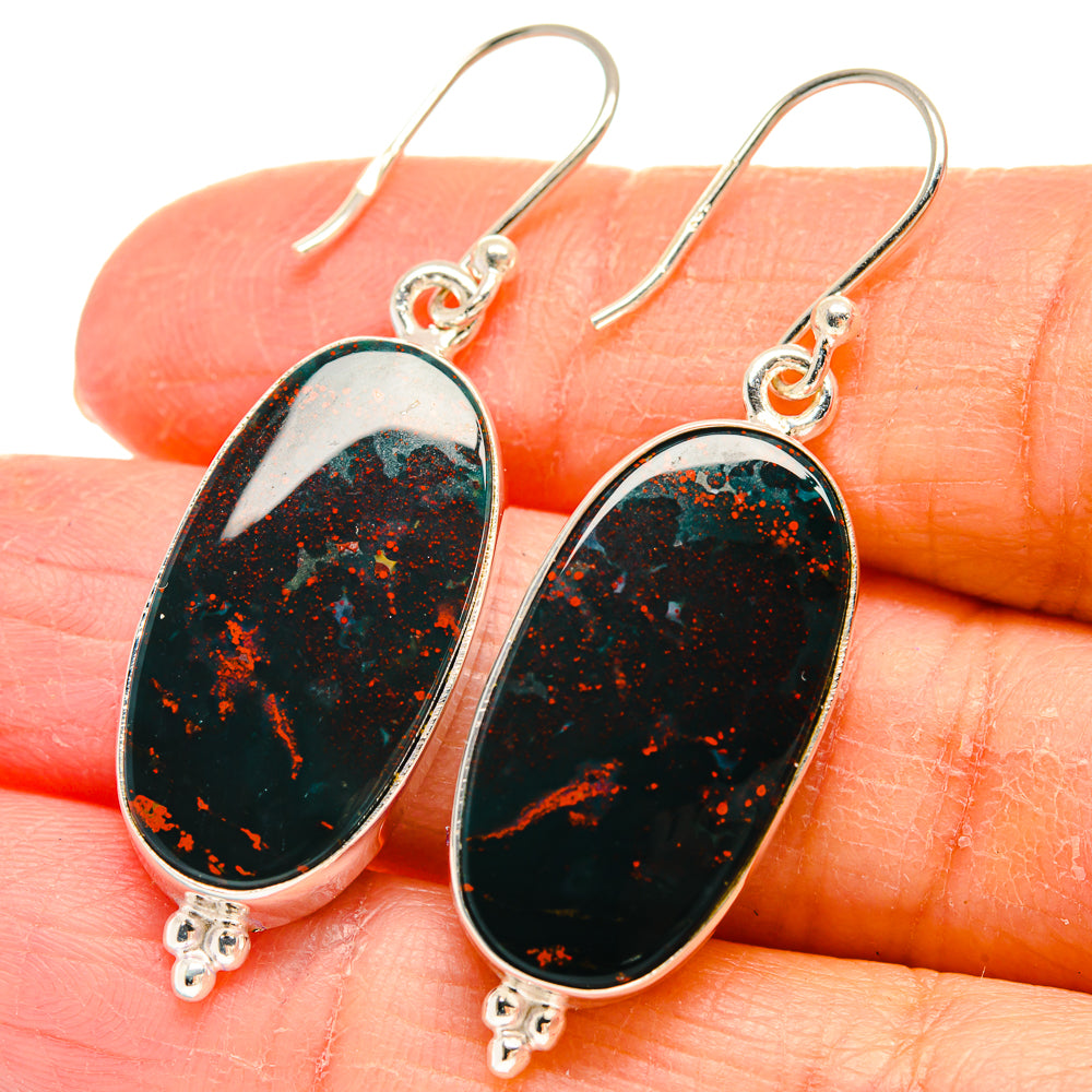 Bloodstone Earrings handcrafted by Anasilvercos - EARR424412