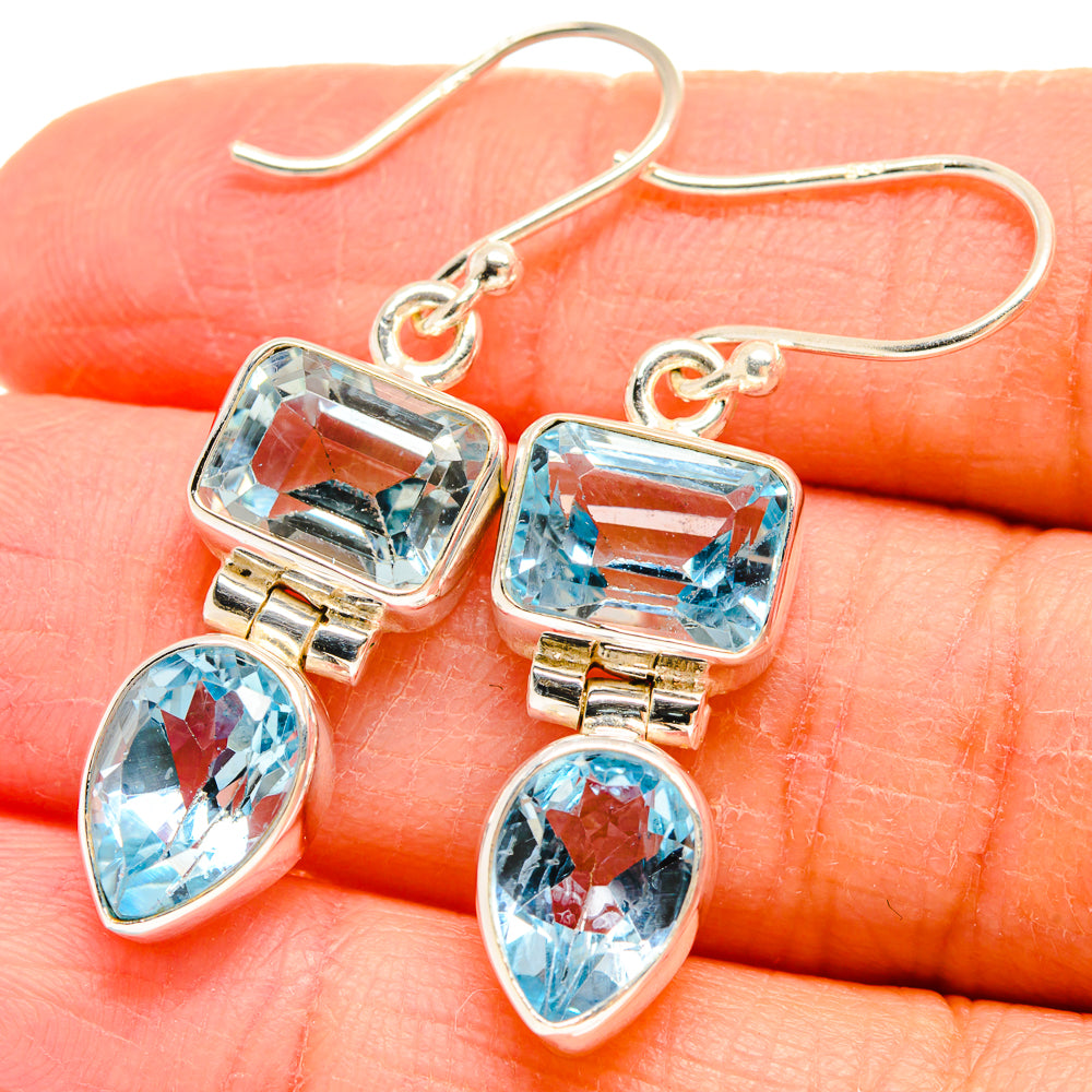 Blue Topaz Earrings handcrafted by Anasilvercos - EARR424418