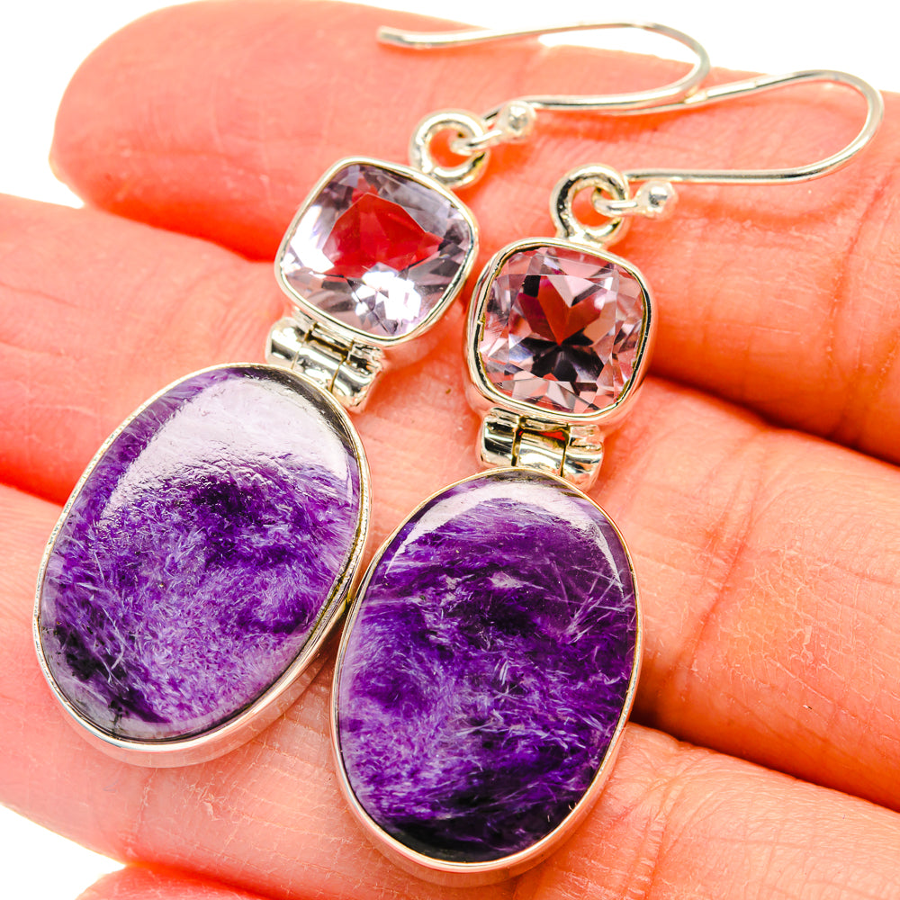 Charoite Earrings handcrafted by Anasilvercos - EARR424423