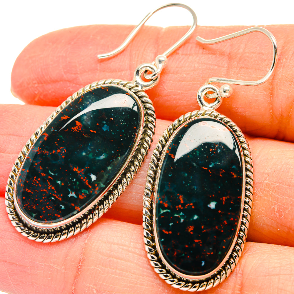 Bloodstone Earrings handcrafted by Anasilvercos - EARR424424