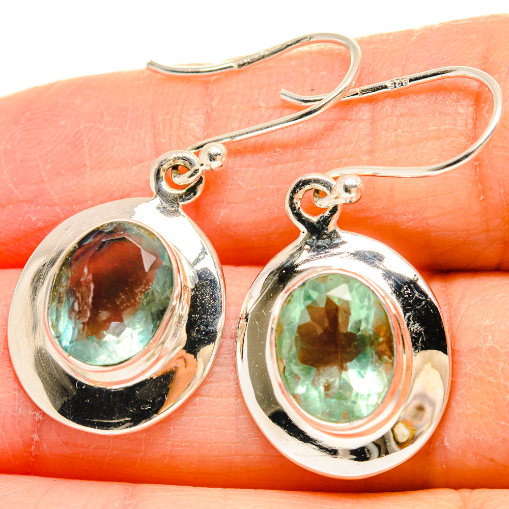 Green Fluorite Earrings handcrafted by Anasilvercos - EARR424428