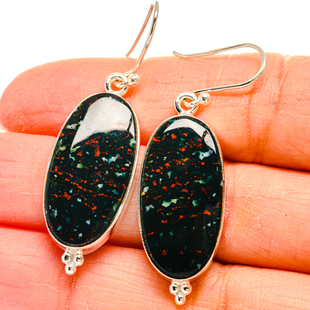 Bloodstone Earrings handcrafted by Anasilvercos - EARR424429