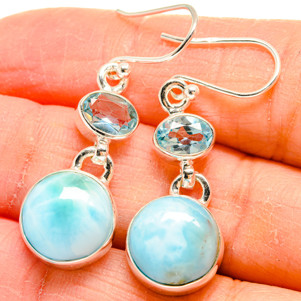 Larimar Earrings handcrafted by Anasilvercos - EARR424432