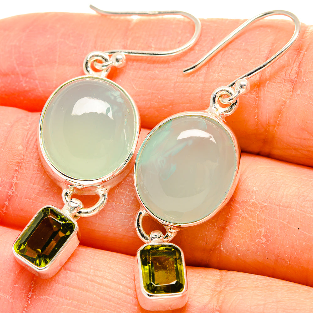 Aqua Chalcedony Earrings handcrafted by Anasilvercos - EARR424435
