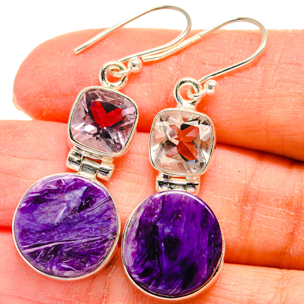 Charoite Earrings handcrafted by Anasilvercos - EARR424439