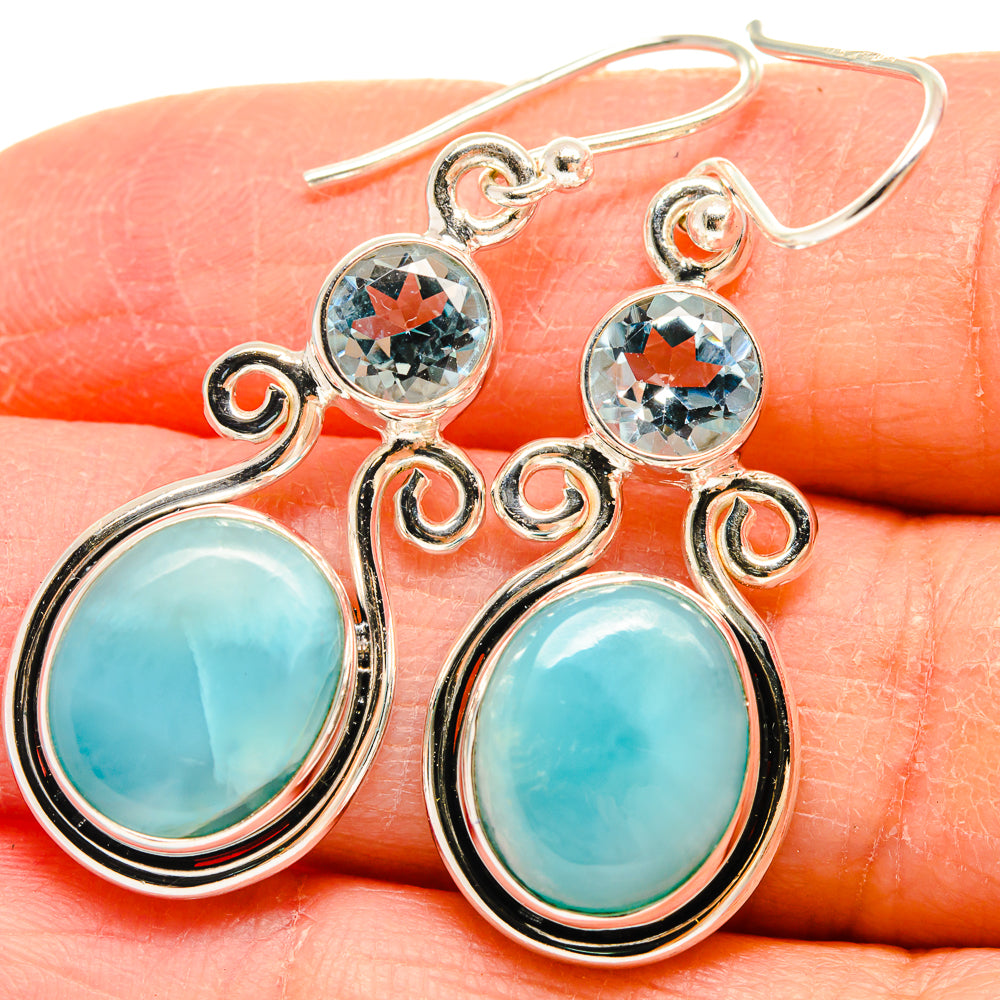 Larimar Earrings handcrafted by Anasilvercos - EARR424440