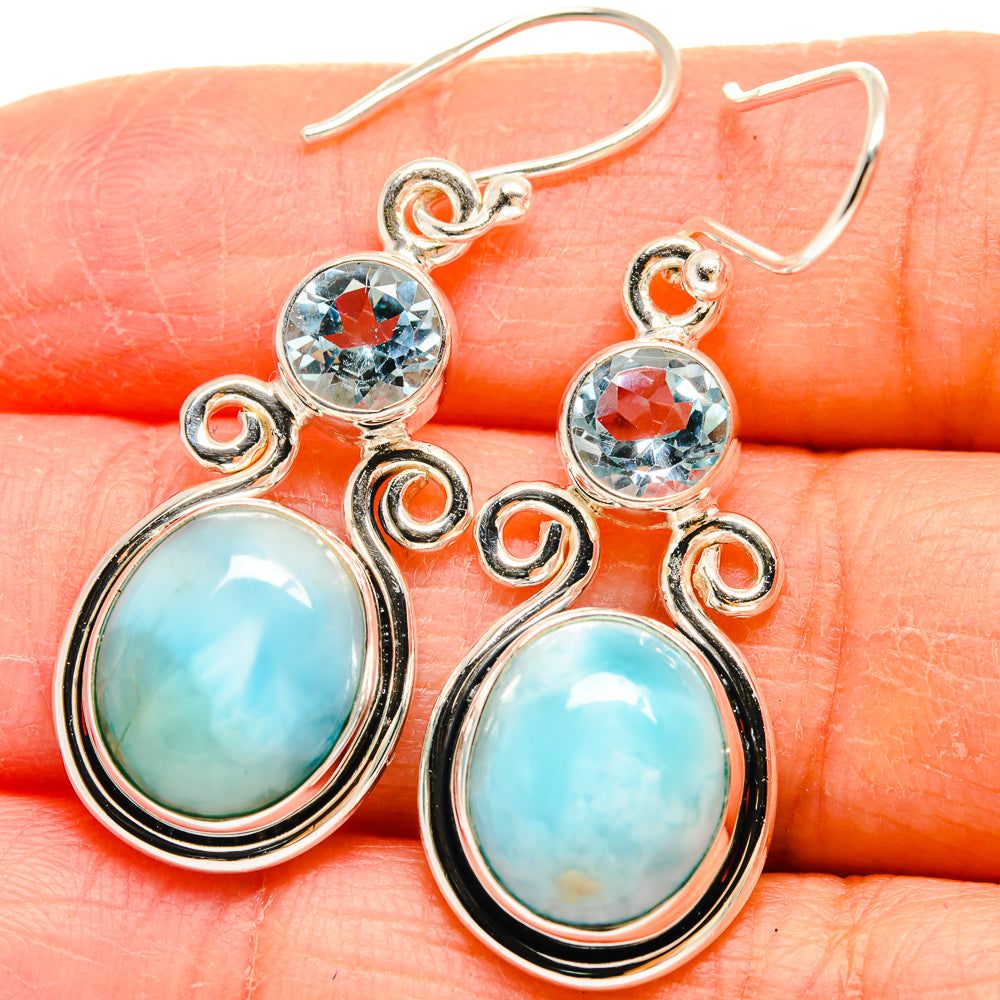 Larimar Earrings handcrafted by Anasilvercos - EARR424446