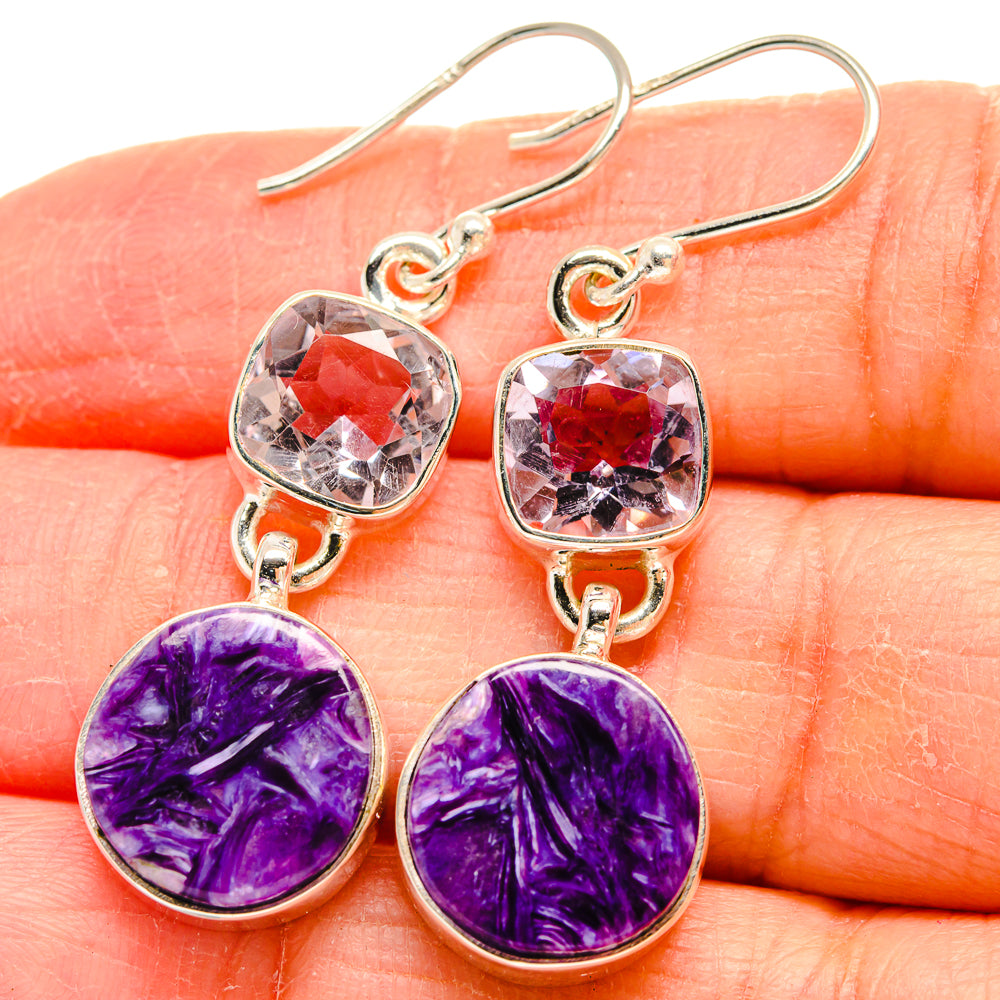 Charoite Earrings handcrafted by Anasilvercos - EARR424453