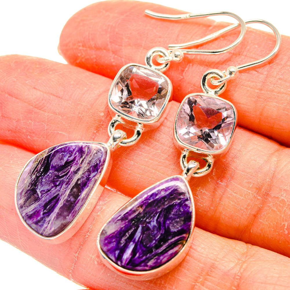 Charoite Earrings handcrafted by Anasilvercos - EARR424457