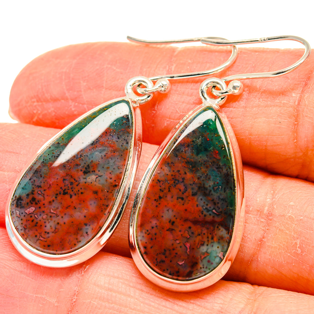 Bloodstone Earrings handcrafted by Anasilvercos - EARR424460