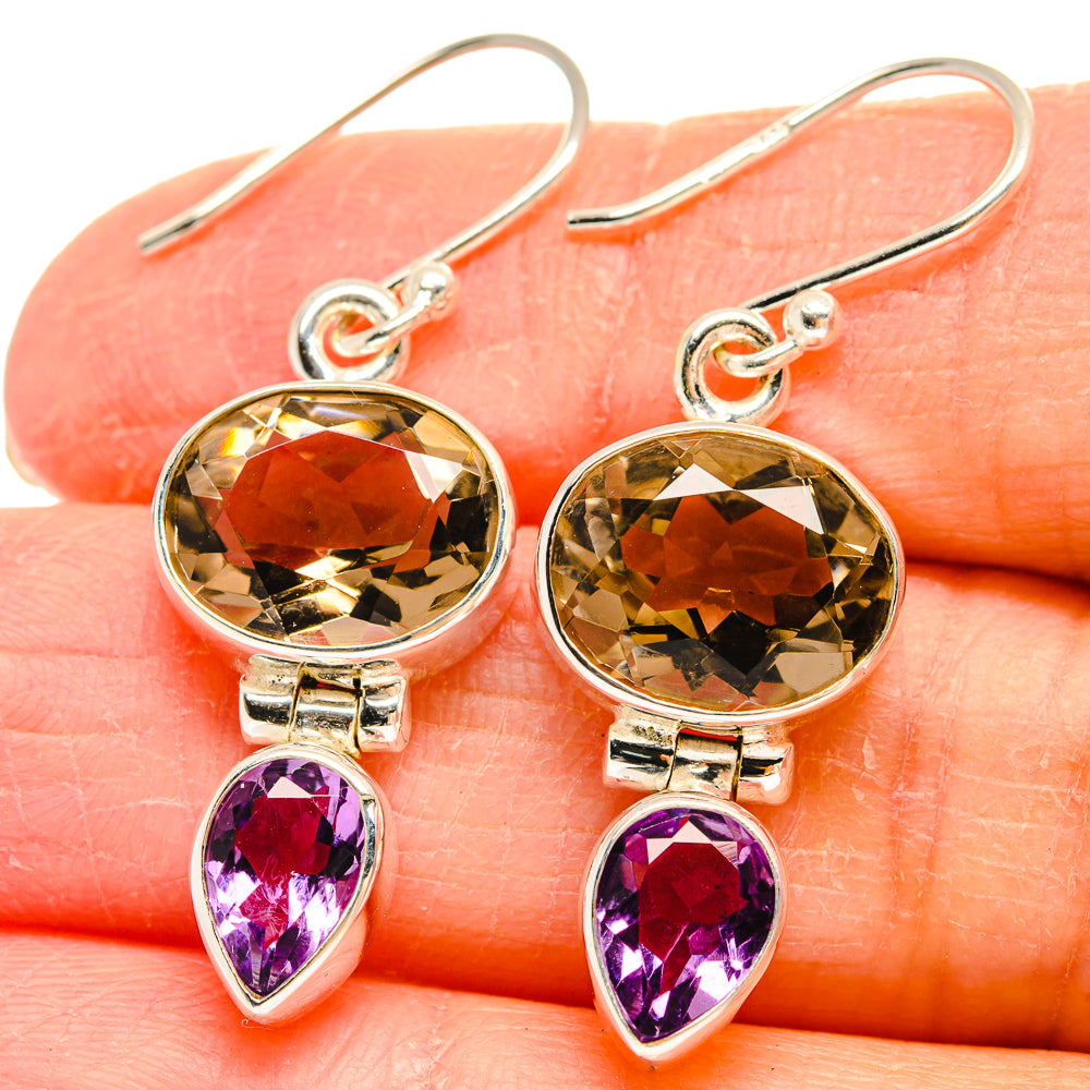 Smoky Quartz Earrings handcrafted by Anasilvercos - EARR424463