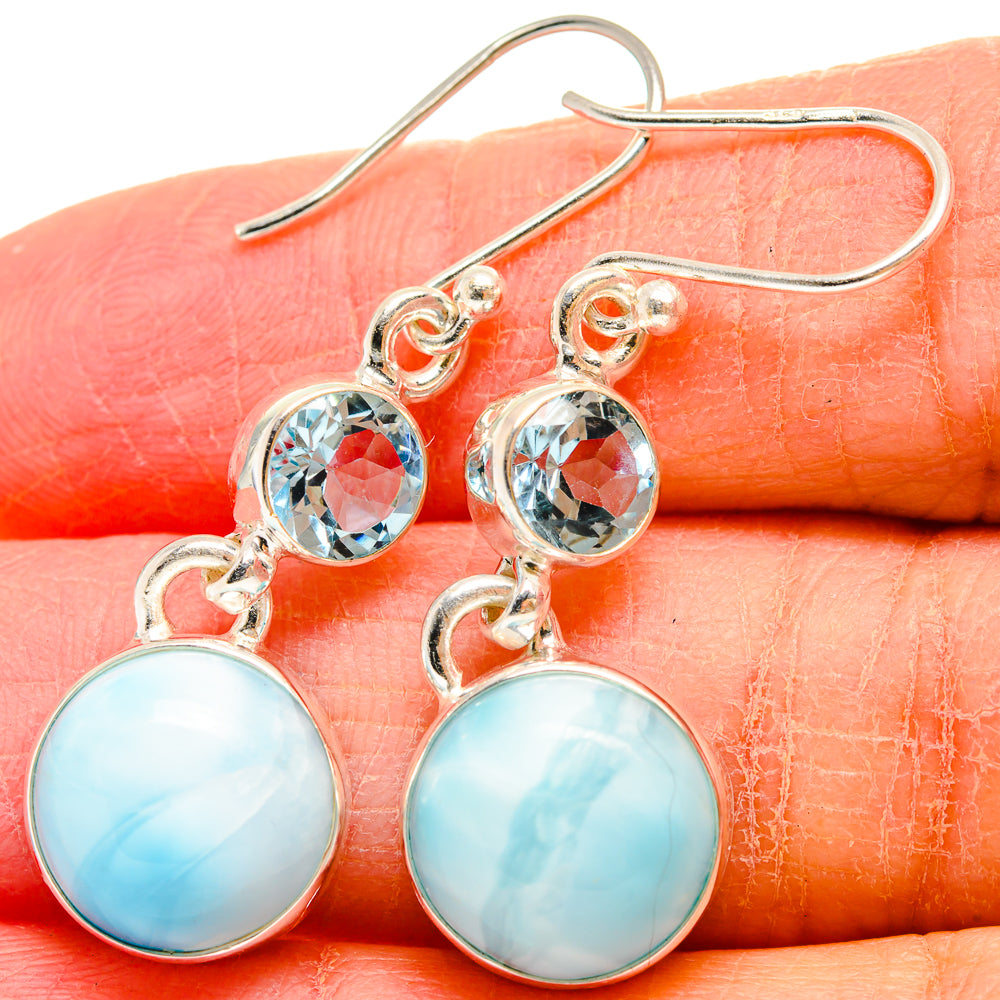 Larimar Earrings handcrafted by Anasilvercos - EARR424464