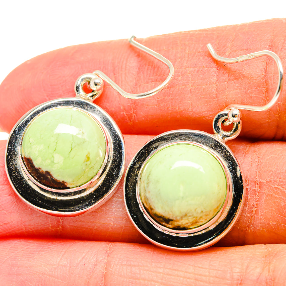 Lemon Chrysoprase Earrings handcrafted by Anasilvercos - EARR424466