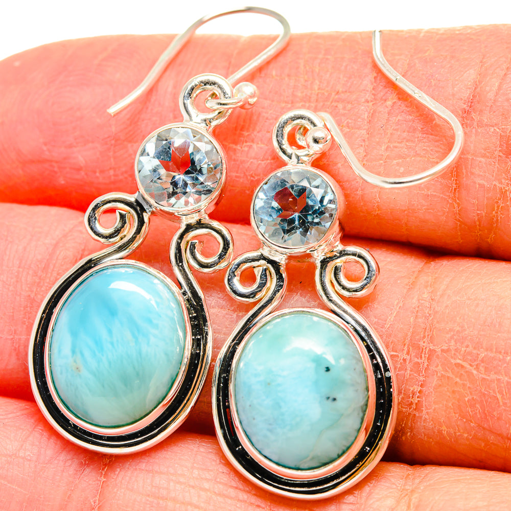 Larimar Earrings handcrafted by Anasilvercos - EARR424467