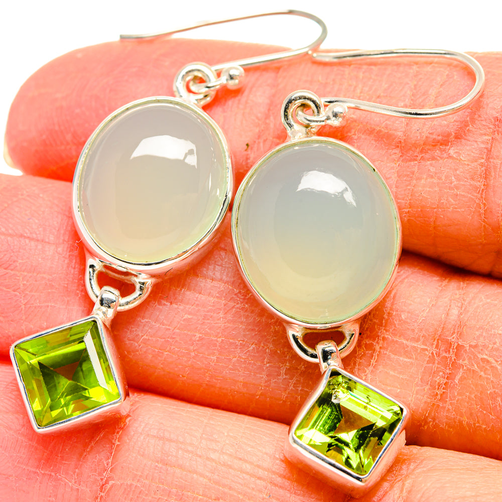 Aqua Chalcedony Earrings handcrafted by Anasilvercos - EARR424470