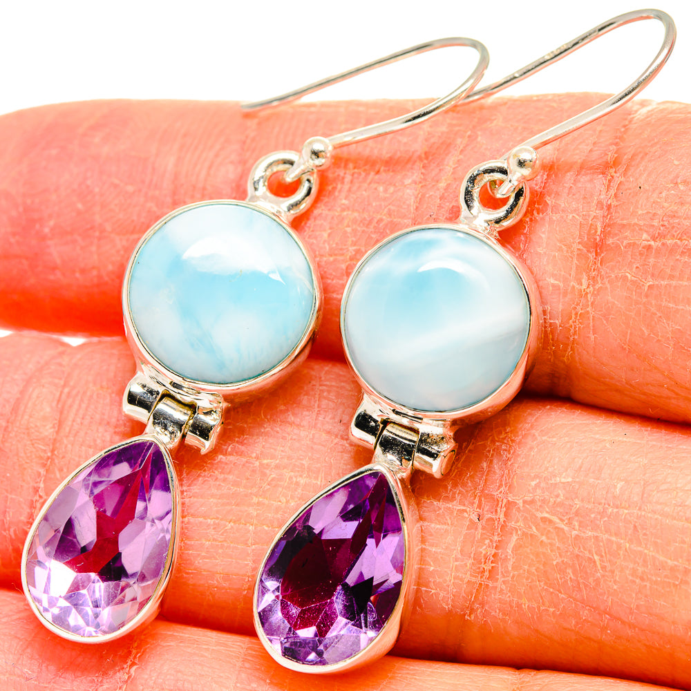 Larimar Earrings handcrafted by Anasilvercos - EARR424474
