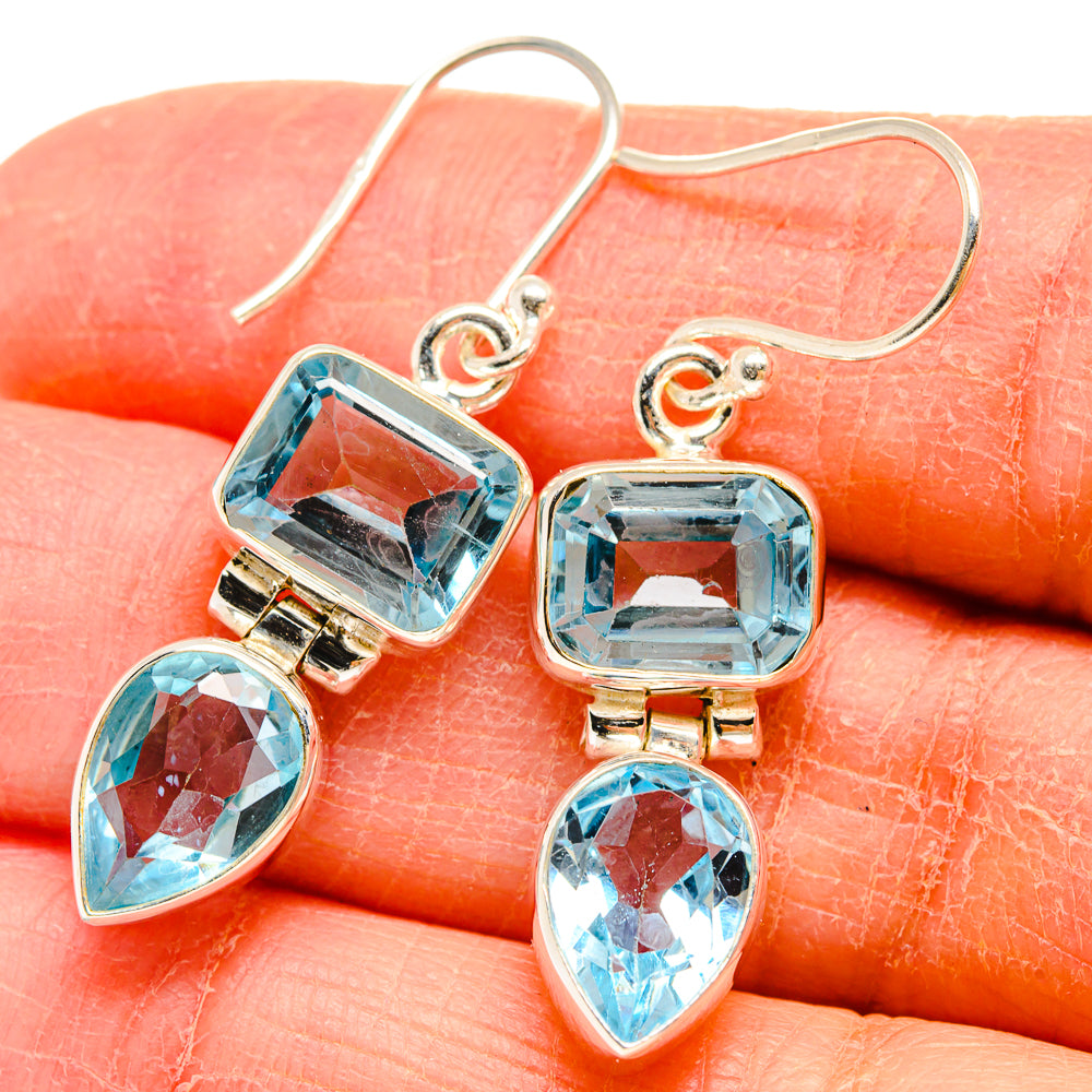 Blue Topaz Earrings handcrafted by Anasilvercos - EARR424478