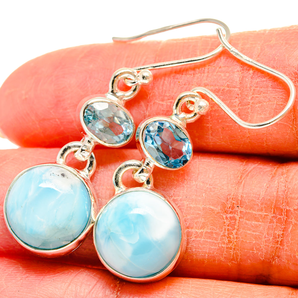 Larimar Earrings handcrafted by Anasilvercos - EARR424482
