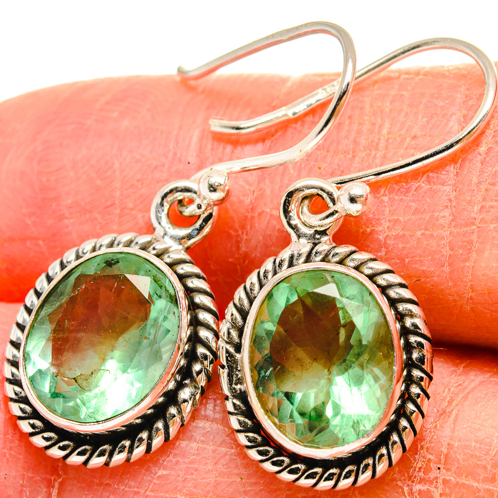 Green Fluorite Earrings handcrafted by Anasilvercos - EARR424485