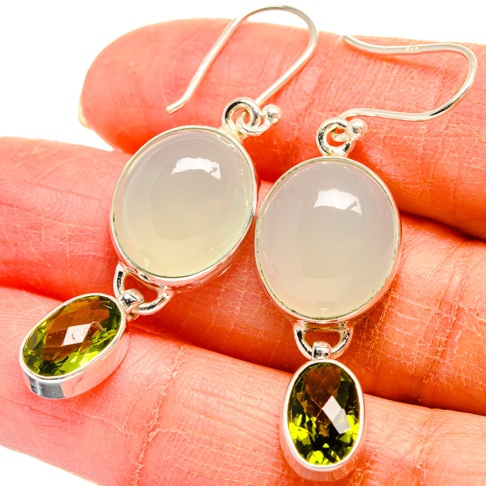 Aqua Chalcedony Earrings handcrafted by Anasilvercos - EARR424486