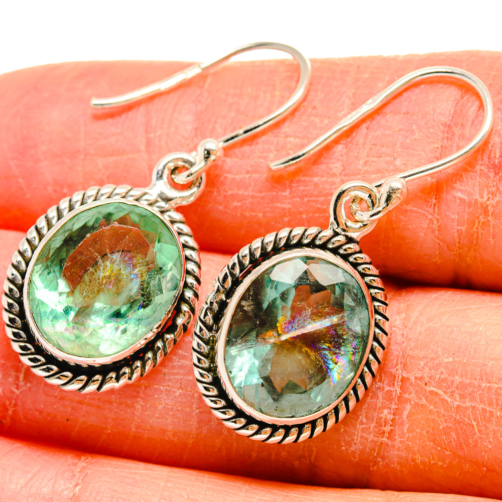 Green Fluorite Earrings handcrafted by Anasilvercos - EARR424493