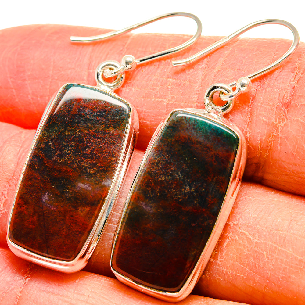 Bloodstone Earrings handcrafted by Anasilvercos - EARR424495